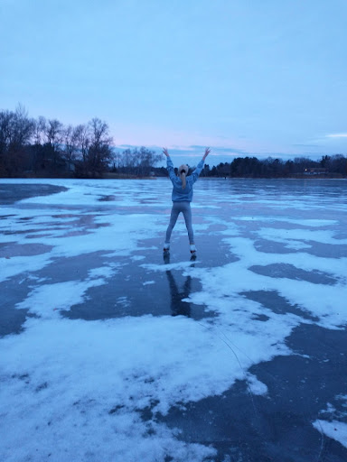 Sunset skating on McDill Pond