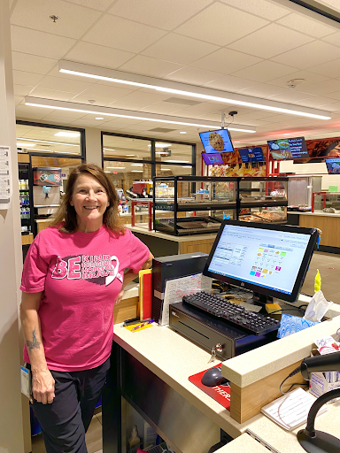 One of our  lunch staff Brenda Varga on 
a lovely Friday morning.
