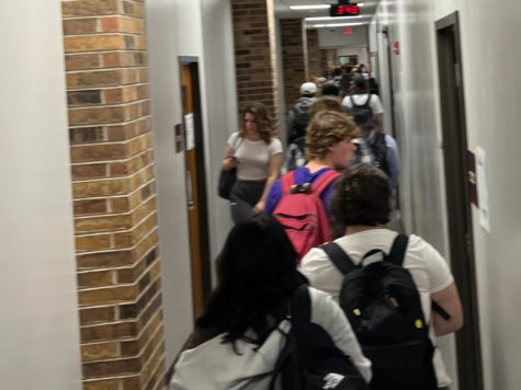 Students walking the hallways of SPASH
(Image taken by author)
