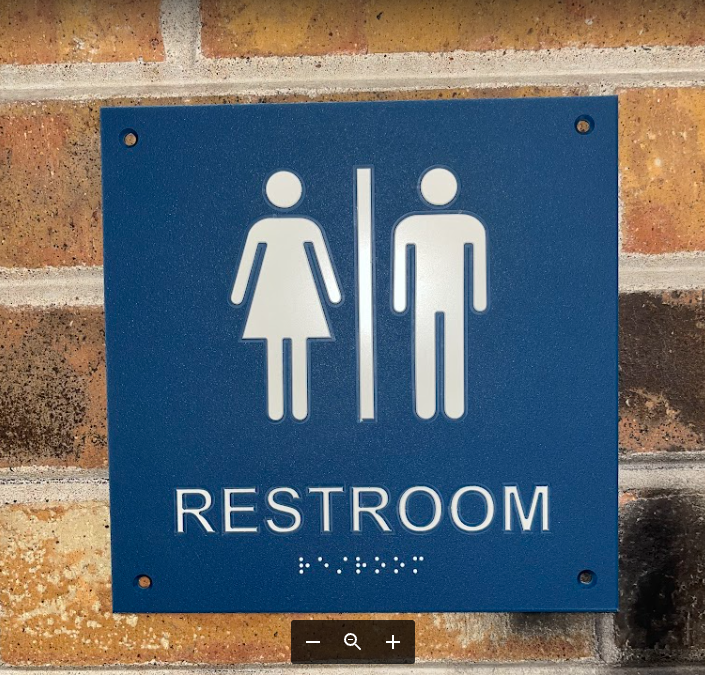Gender neutral restroom Sign taken by Rosabelle Thor