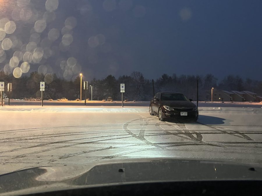 View of SPASH parking lot from inside of a vehicle on the morning of 12/16/22. 
