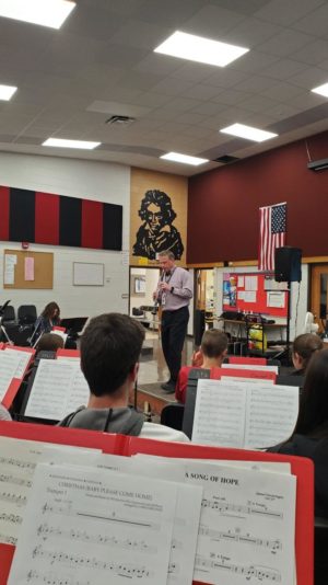 Mr. Schmitt at work with the band