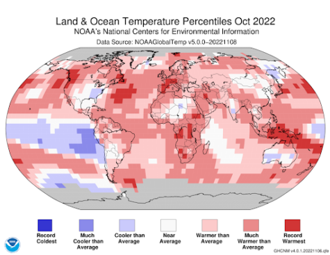 NOAA Temperature Data, October 2022